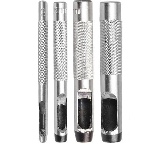 4-Piece Set Grommets Hole Punch, (1/8, 1/4, 3/8, 1/2 inch) Steel Hollow Leather Punch Set, Accessory for The ASDFGHT Grommet Tool Kit in Kuwait