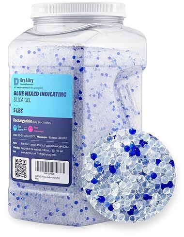 Dry & Dry 5 LBS Premium Mixed Indicating Silica Gel Beads(Industry Standard) - Resuable Color Changing in Kuwait