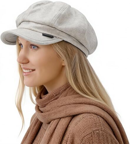 Octagonal Newsboy Hats for Women Vintage Wool 8 Panels Cabbie Beret Cap in Kuwait