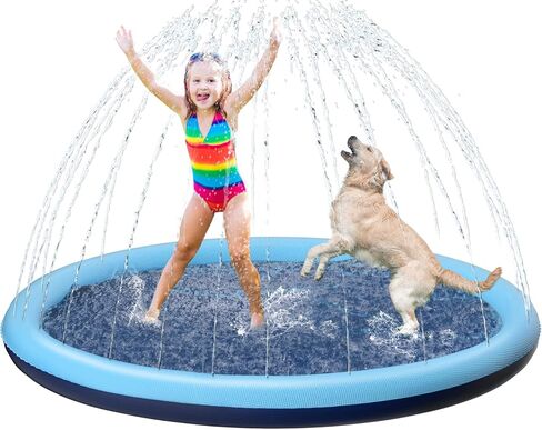Kids Dog Splash Pad Sprinkler - Jasonwell Non Slip Dog Sprinkler Pad Splash Pool Puppy Dogs Pool Summer Outdoor Water Toys Backyard Durable Splash Pad for Toddlers Kids Small Medium Large Dogs Pet in Saudi Arabia