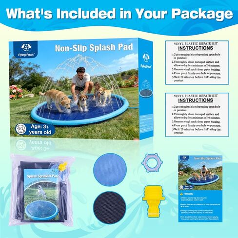 67'' Splash Pad for Dogs, Dog Splash Heavy Duty, Thick Non-Toxic Dog Pool in Kuwait