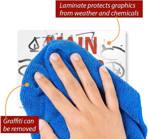 SmartSign 3.5 x 5 inch “Main Water Shut-Off" Emergency Sticker Label, Glossy Finish, 3 mil Laminated Adhesive Polyester, Red and White, Made in USA in Kuwait