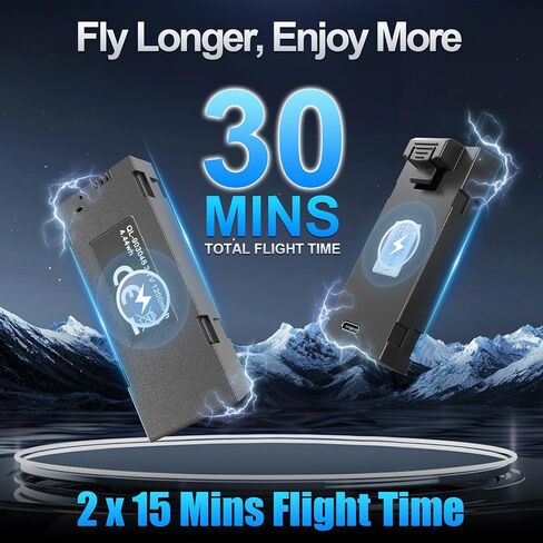 Drone with 2K Camera - 4.3" HD Screen Controller for Beginners, Brushless Motor, 360° Flip, One-Key Takeoff/Landing, One-Key Return, 2 Batteries, 30 Min Flight Time, Gift for Kids & Adults in Kuwait
