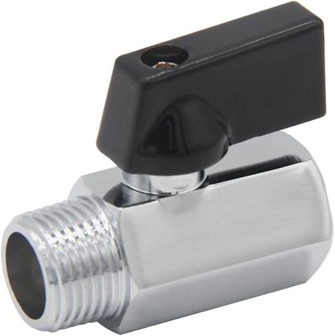 Joywayus صمام إيقاف صمام كروي نحاسي 1/4 "NPT ذكر x 1/4" NPT أنثى وصلات قياسية مع لمسة نهائية من الكروم المصقول in Kuwait