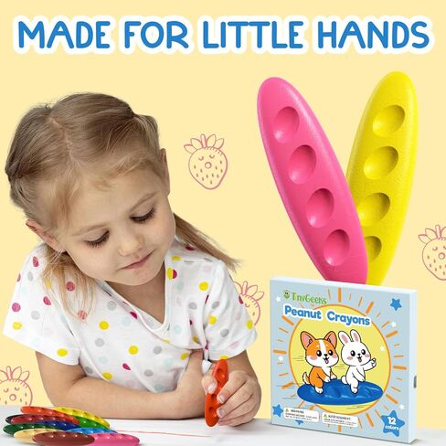 Peanut Crayons, 12 Pack, Non Toxic, Washable, Easy to Hold, Ergonomic Shape in Kuwait