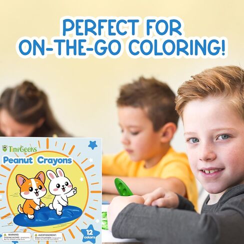 Peanut Crayons, 12 Pack, Non Toxic, Washable, Easy to Hold, Ergonomic Shape in Kuwait