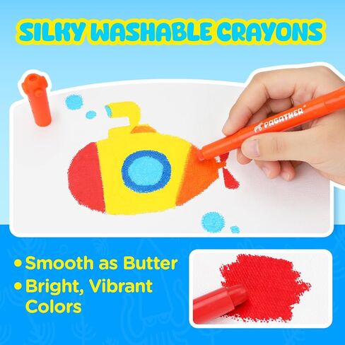 Pagather Silky Twistable Crayons, 12 Colors Washable Crayons for Kids in Saudi Arabia