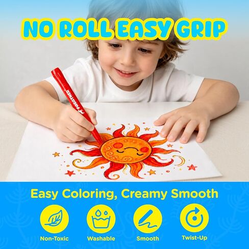 Pagather Silky Twistable Crayons, 12 Colors Washable Crayons for Kids in Saudi Arabia
