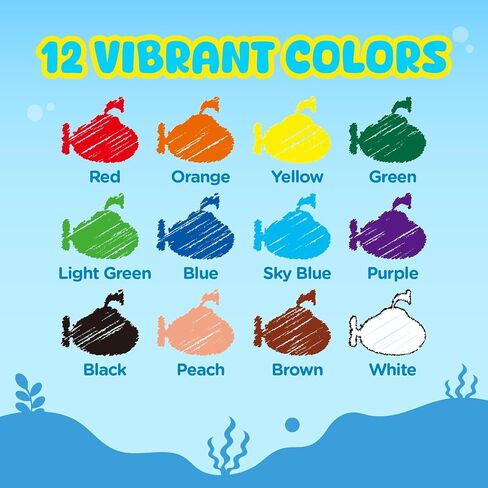 Pagather Silky Twistable Crayons, 12 Colors Washable Crayons for Kids in Saudi Arabia