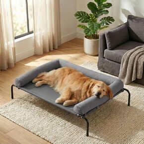 RRPETHOME Elevated Cooling Dog Cot 43x31, Large Raised Outdoor Dog Bed in Kuwait