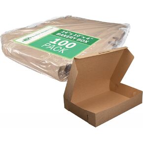 Southern Champion Tray 1025K Kraft Non Window Bakery Box, 14-in Length x 10-in Width x 4-in Height (Case of 100) in Kuwait