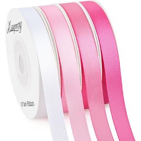 Mauproy Double Faced Sage Green Satin Ribbon, 3/8 Inch x 4 Rolls, 40 Yards in Kuwait