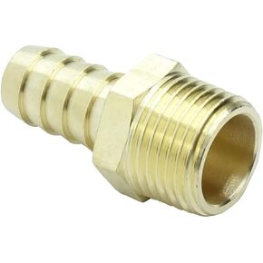 HongBoW الأجهزة 2 قطعة خرطوم نحاسي اذع المناسب 90 درجة الكوع محول 5/16 "بارب x 1/8 NPT ذكر الأنابيب المياه/الوقود/الهواء in Kuwait