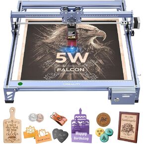 Creality Falcon 5W Laser Engraver Machine, 72w High Precision 0.06mm Laser Cutter and Engraving Machine for Wood Leather Acrylic Glass, 10000mm/min, Offline Usage, Working Area 400 * 415mm in Saudi Arabia