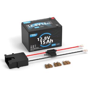 12V 15Ah Lithium LiFePO4 Battery, 20A BMS, Replacement Battery Compatible with Fisher Price Power Wheels 12 Volt Ride-On Vehicles (Not Compatible with ATVs) in Kuwait