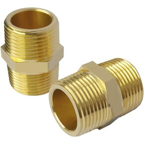 هوشينج 2 قطعة حلمة سداسية نحاسية 1/2 "NPT إلى 3/8" NPT ذكر الموضوع تقليل محول أنبوب الحلمة in Kuwait