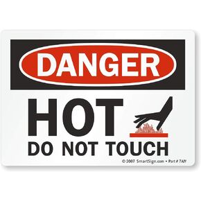 SmartSign-U9-1787-ND "Danger - Hot, Do Not Touch" Label | 3.5" x 5" Laminated Vinyl , Black/Red on White in Saudi Arabia