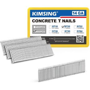 KIMSING 14 Gauge 1'' Length Concrete Nails Concrete T-Nails for Concrete Nailers Smooth Shank 800 PCS/BOX in Saudi Arabia