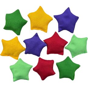 10 Pcs Small Bean Bags for Tossing, 3" x 3" Small Star Bean Bag for Toss Game Cornhole Game Daycare and Home Schooling Indoor Outdoor Backyard Activities, Assorted Random Colors in Saudi Arabia