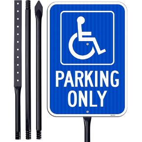 MUXYH Handicap Parking Sign 2 Pack, Reserved Parking Sign, with Picture of Wheelchair Sign, 12" x 18" Engineer Grade Reflective Aluminum, Waterproof, Easy to Mount in Saudi Arabia
