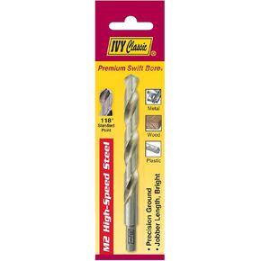 Ivy Classic 01128 7/16" M2 High Speed Steel Drill Bit, 118-Degree Point, Reduced Shank, 1/Card in Kuwait