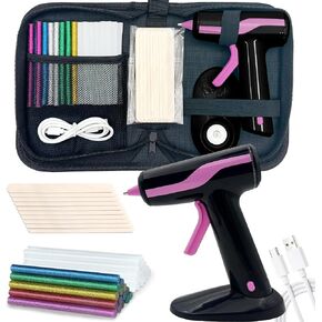 Cordless Hot Glue Gun Kit 30 Glue Sticks, 10 Wood Craft Stick, Carry Case in Kuwait