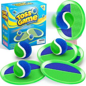 Outdoor Toys for Kids Ages 4-8, Outside Game for 3 4 5 6 7 8 -12 Year Old Boys Girls, Catch Ball Toss Game for Beach, Pool, Yard- Toddlers Birthday Gifts Easter Basket Stuffers(4Pcs Green Paddles) in Kuwait