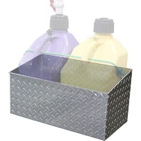 Wall Mounted Gallon Jug Holder Hardware Included | Heavy Duty Steel Frame & Bracket USA Made | Round Bottle Hand Sanitizer, Soap, Detergent & Garage Storage Rack | Powder Coated White 2pk in Kuwait