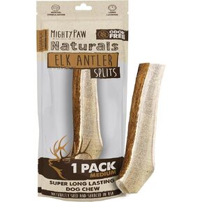 Mighty Paw Naturals Split Elk Antler for Dogs | USA Sourced, Long Lasting Chew for Aggressive Chewers – Low Odor, Natural Alternative to Dog Toys in Kuwait
