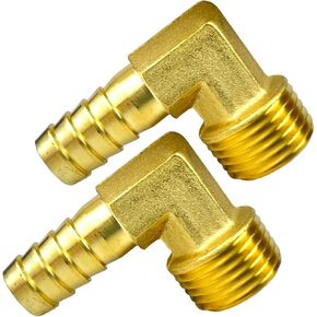 2 قطعة خرطوم نحاسي الشائكة تركيب الكوع 90 درجة الكوع 3/8 "خرطوم بارب إلى 1/2" NPT ذكر أنابيب المياه/الوقود/الهواء بواسطة CX العجائب in Kuwait