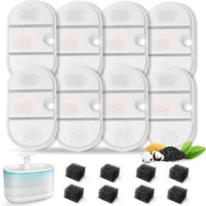 16 Packs Replacement Cat Water Fountain Filters Compatible with PETLIBRO Capsule Pet Water Fountain: PLWF002,71oz/2.1L Ultra Quiet-BPA-Free, Two Flow Modes Pet Dispenser in Saudi Arabia