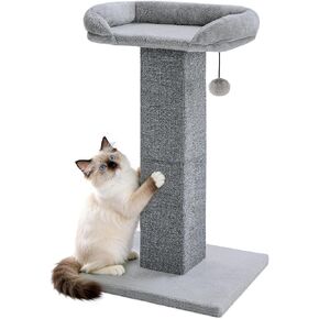 Made4Pets 32" Carpet Cat Scratching Post with Bed for Indoor Cats, Grey in Kuwait