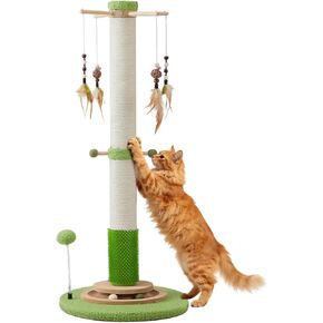 38" Tall Sisal Cat Scratching Post with Stable Base for Indoor Adult Cats in Saudi Arabia