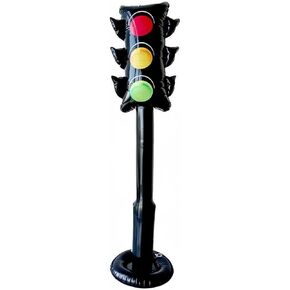 Inflatable Traffic Sign Traffic Light Prop Party Decoration Stand PVC Freestanding Party Prop Quick Inflate Leak Resistant Suitable for race car themes transportation birthdays family gatherings playrooms s in Kuwait