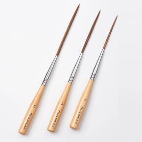 Fuumuui Long Liner Brushes - Artist Grade 3pcs Ox Ear Hair Detail Paint Brushes for Filling Corners, Marking, Outlining, Creating Edge Borders - Watercolor Acrylic Oil in Kuwait