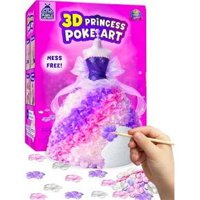 3D Poke In Art Kit - Mess-Free Poke In Art for Kids, Unicorn Craft, Birthday Gifts For Girls Ages 4 5 6 7 8 9 10, Art & Craft Kits For Kids Ages 4-8, Floral Decorating Crafts For Girls 4-6 in Kuwait
