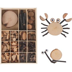 Candywood Wooden Unfinished Craft Kits Toy,Unfinished Natural Wood Slices Loose Part Play,DIY Wood Slices Kit for Toddler 3+ (UN_S) in Kuwait