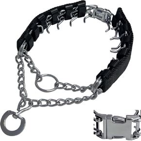 Prong Training Collar for Dogs, Adjustable Dog Pinch Collar with Quick Release Buckle, No Pull Collar for Small Medium Large Dogs, Extra Link and Caps in Kuwait