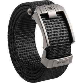 JUKMO Ratchet Belt for Men, Nylon Web Tactical Belt with Automatic Slide Buckle, Adjustable Trim to Fit in Saudi Arabia