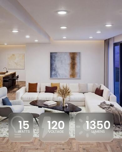 Sunco 2 Pack 6 بوصة مصابيح سقف LED رفيعة للغاية، ضوء نهاري 5000 كلفن، قابل للتعتيم، 14 وات، رقاقة رقيقة، بدون علبة مع صندوق توصيل - نجمة الطاقة in Kuwait