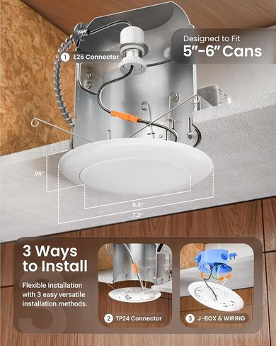 Sunco 2 Pack 6 بوصة مصابيح سقف LED رفيعة للغاية، ضوء نهاري 5000 كلفن، قابل للتعتيم، 14 وات، رقاقة رقيقة، بدون علبة مع صندوق توصيل - نجمة الطاقة in Kuwait