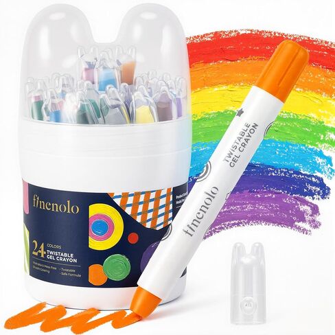 finenolo 12 Colors Twist Crayons for Toddlers and Kids, Washable in Saudi Arabia