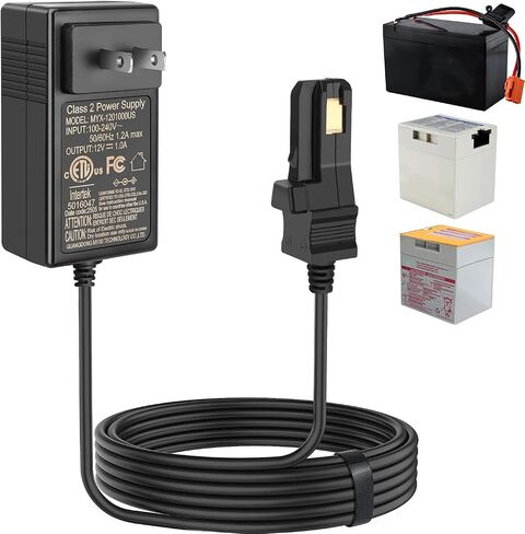 EGK 12V Battery Charger with 6.6Ft Cable for All Power Wheels 12 Volt Ride-on Toys for Fisher-Price Gray and Orange Top in Saudi Arabia