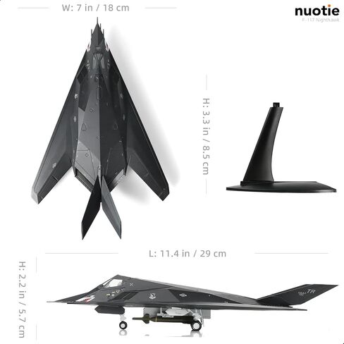 NUOTIE 1/72 F-117 Nighthawk Stealth Striker Fighter U.S. Airforce Jet Model American Edwards AFB 85-831 Attack Aircraft Model Metal Diecast Plane Model Kit with Display Stand Collection Gift for Adult in Saudi Arabia