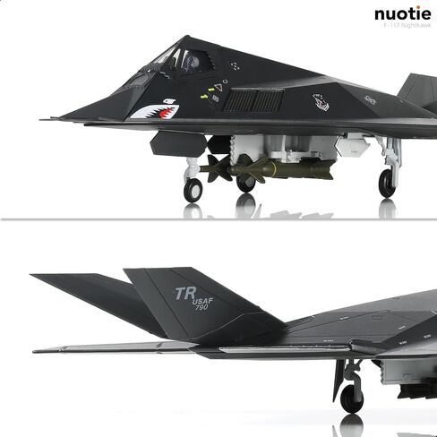 NUOTIE 1/72 F-117 Nighthawk Stealth Striker Fighter U.S. Airforce Jet Model American Edwards AFB 85-831 Attack Aircraft Model Metal Diecast Plane Model Kit with Display Stand Collection Gift for Adult in Saudi Arabia