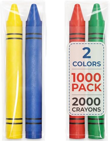 Rosmonde Crayons Bulk Pack, 1000 Sets of 2 Pack (2000 Count), 2 Colors Set in Kuwait