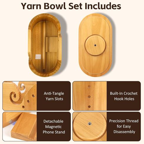 Esmorah 2-in-1 Large Oval Yarn Bowl with Removable Yarn Holder in Kuwait