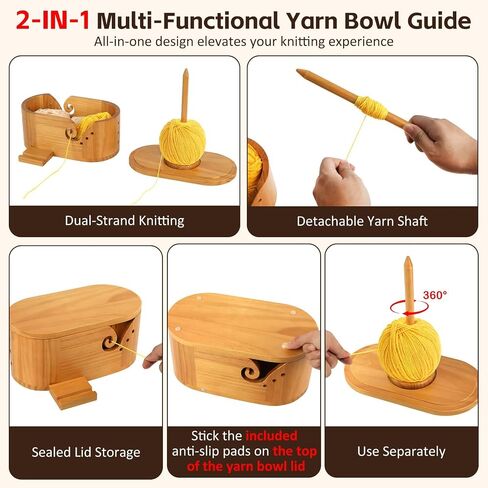 Esmorah 2-in-1 Large Oval Yarn Bowl with Removable Yarn Holder in Kuwait