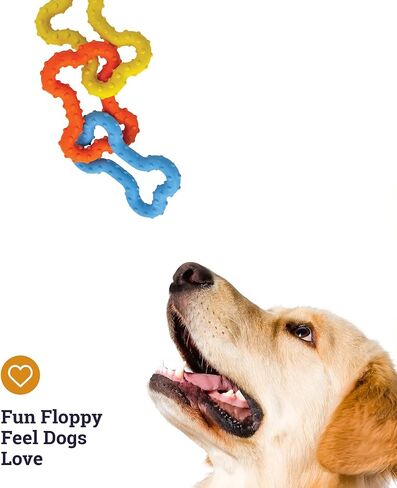 Pupstages Mini Bone Tug Dental Dog Chew Toy, Floppy & Textured, 6.3" in Saudi Arabia