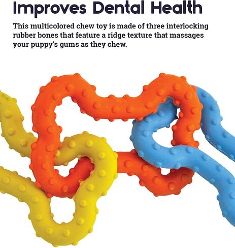Pupstages Mini Bone Tug Dental Dog Chew Toy, Floppy & Textured, 6.3" in Saudi Arabia